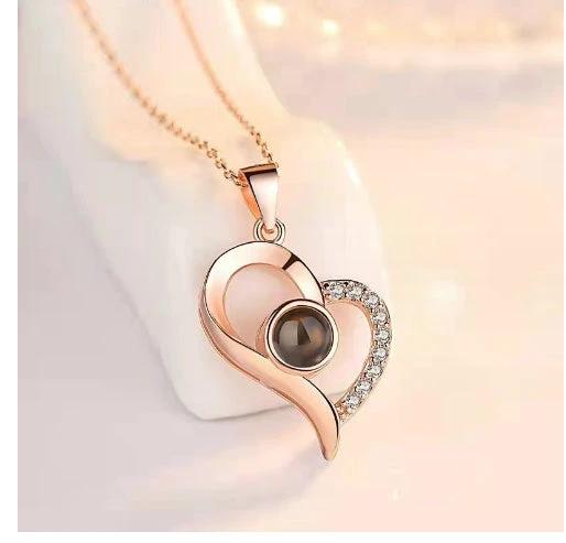 Valentine's Day Soap Rose Gift Box - Crystal Pendant Necklace Set