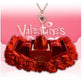 Valentine's Day Soap Rose Gift Box - Crystal Pendant Necklace Set