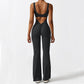 Women Sleeveless Flare Jumpsuits Fitness Yoga Long Pants - NurturePathWellness