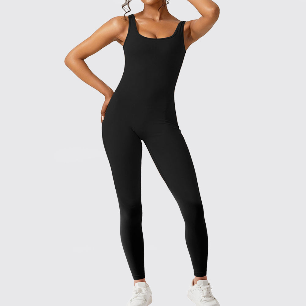 Women Sleeveless Flare Jumpsuits Fitness Yoga Long Pants - NurturePathWellness