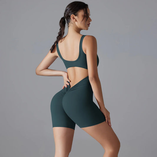 VibeFlex Women's Scrunch Jumpsuit - Yoga & Gym Ready - NurturePathWellness