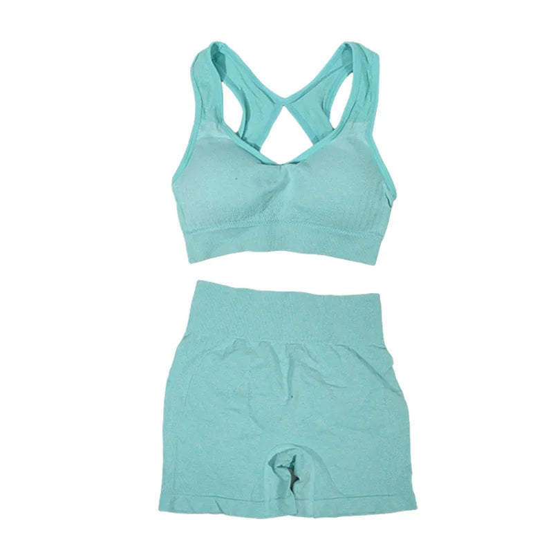 Yoga Women's Fitness Suit Shorts Workout Set - NurturePathWellness