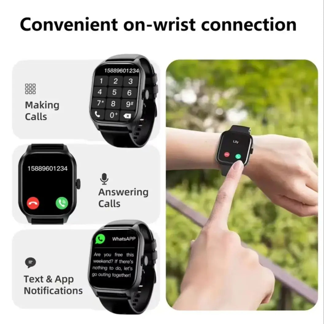 Bluetooth Smartwatch for Men and Women Fitness Tracker - NurturePathWellness