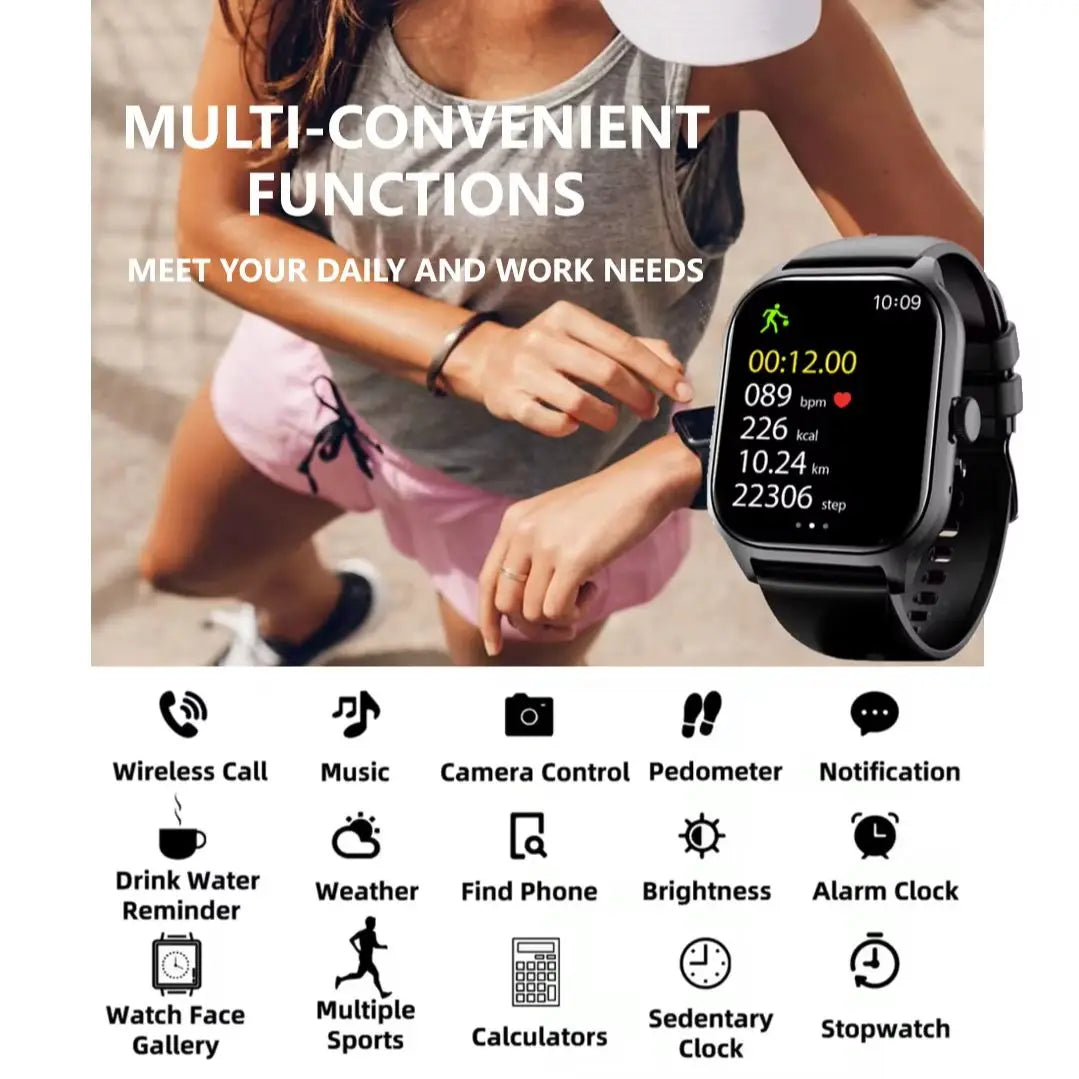 Bluetooth Smartwatch for Men and Women Fitness Tracker - NurturePathWellness
