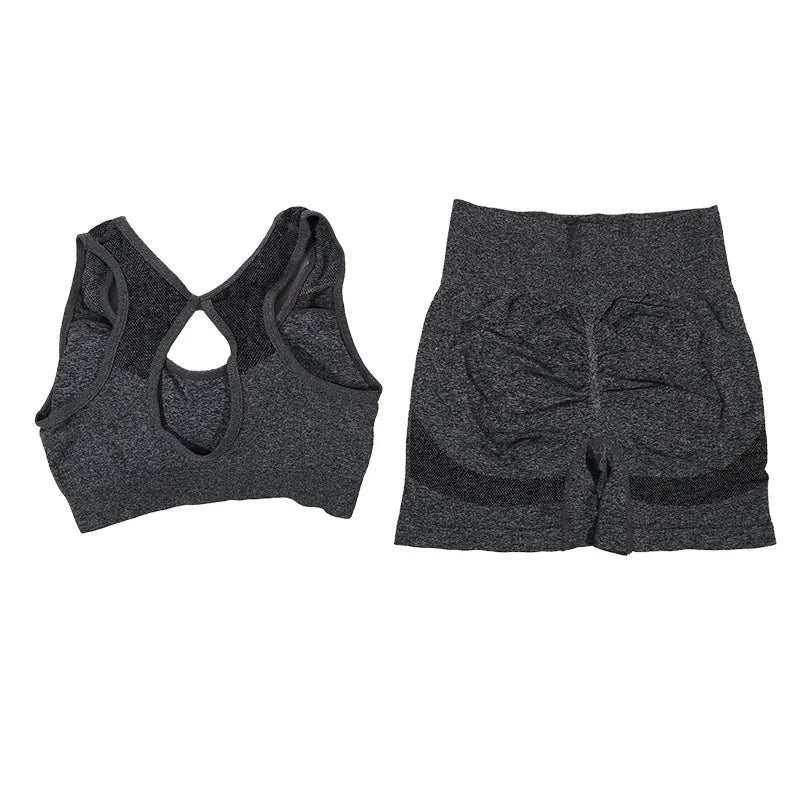 Yoga Women's Fitness Suit Shorts Workout Set - NurturePathWellness