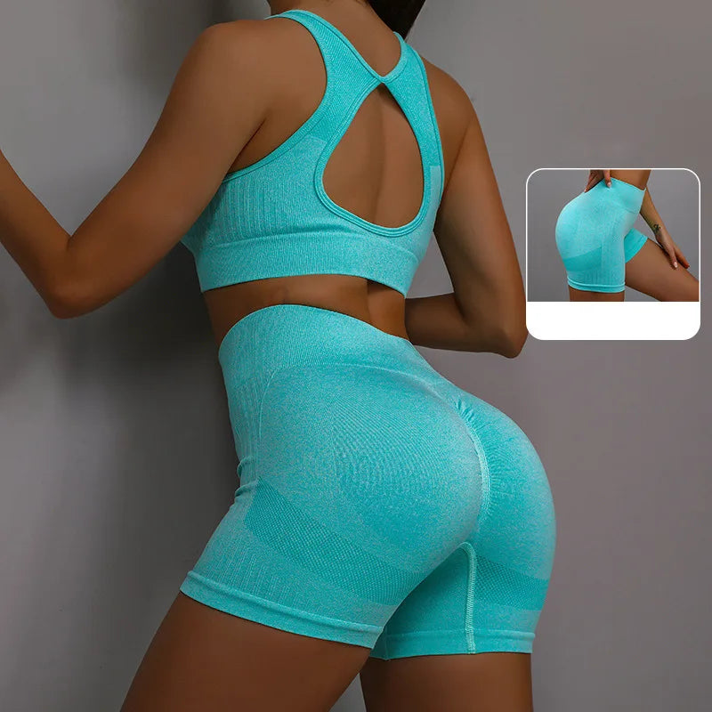Yoga Women's Fitness Suit Shorts Workout Set - NurturePathWellness