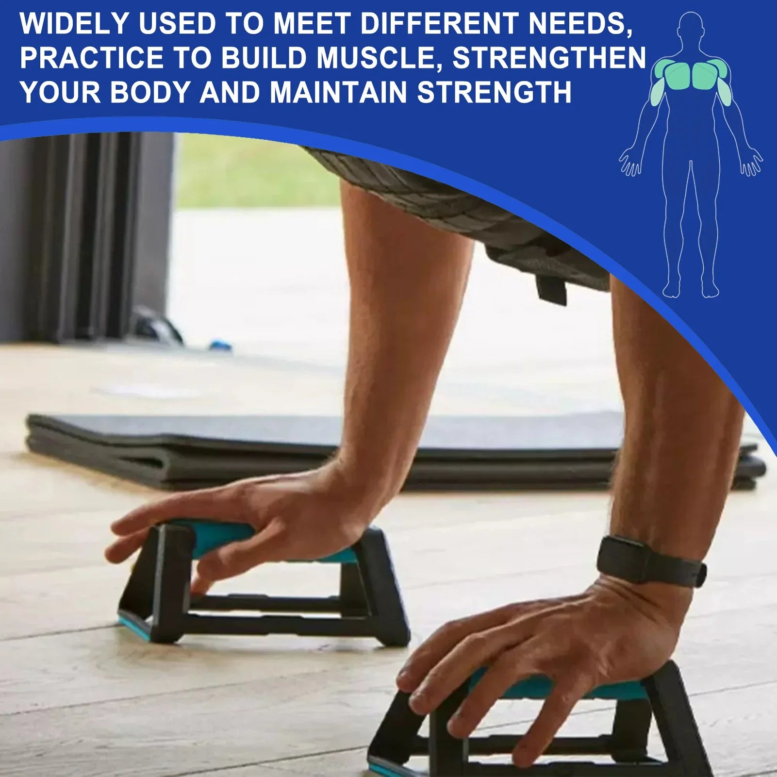 Ergonomic Push-Up Stand for Home Gym - NurturePathWellness