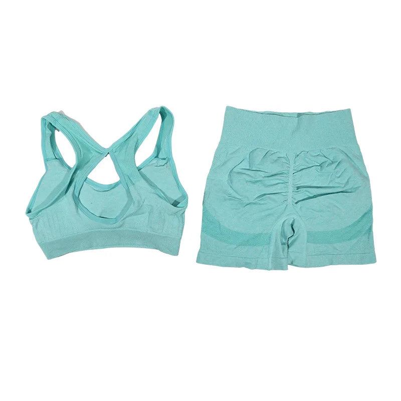 Yoga Women's Fitness Suit Shorts Workout Set - NurturePathWellness