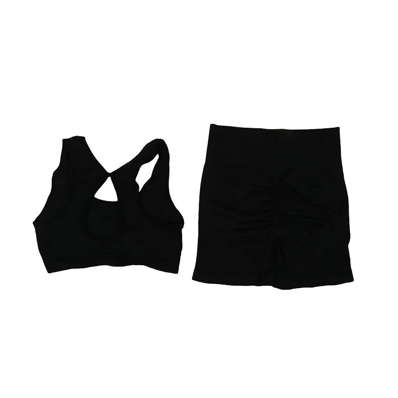 Yoga Women's Fitness Suit Shorts Workout Set - NurturePathWellness