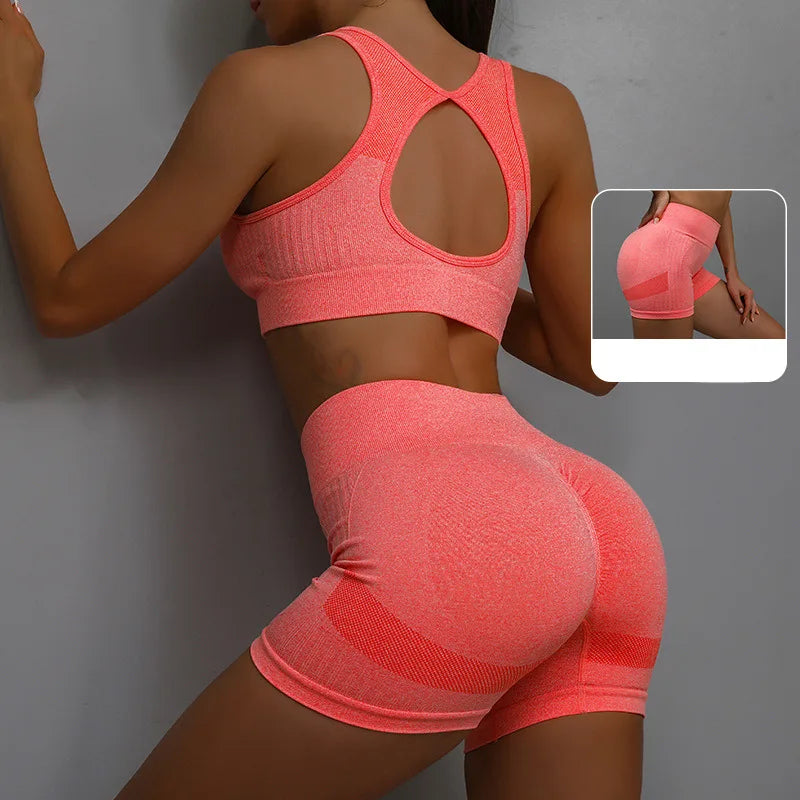 Yoga Women's Fitness Suit Shorts Workout Set - NurturePathWellness