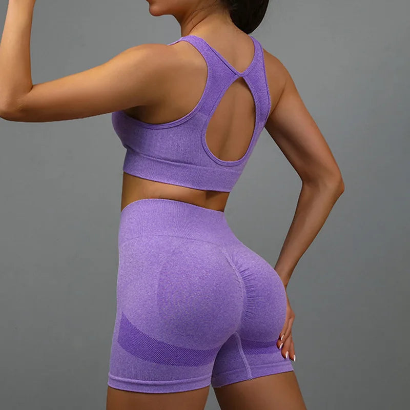 Yoga Women's Fitness Suit Shorts Workout Set - NurturePathWellness
