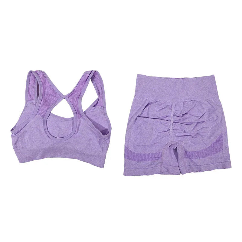 Yoga Women's Fitness Suit Shorts Workout Set - NurturePathWellness