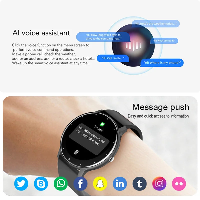 LIGE Full Touch Smartwatch for Men and Women - NurturePathWellness