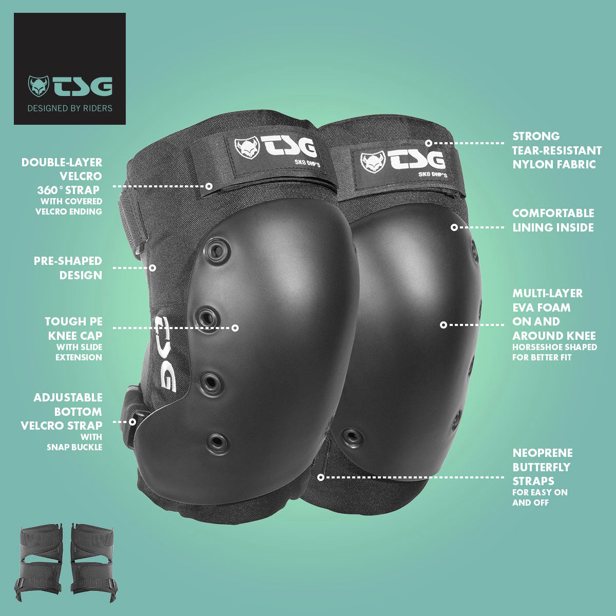 TSG - Kneepad Sk8 DHP'S (Skate Knee Pads) - NurturePathWellness