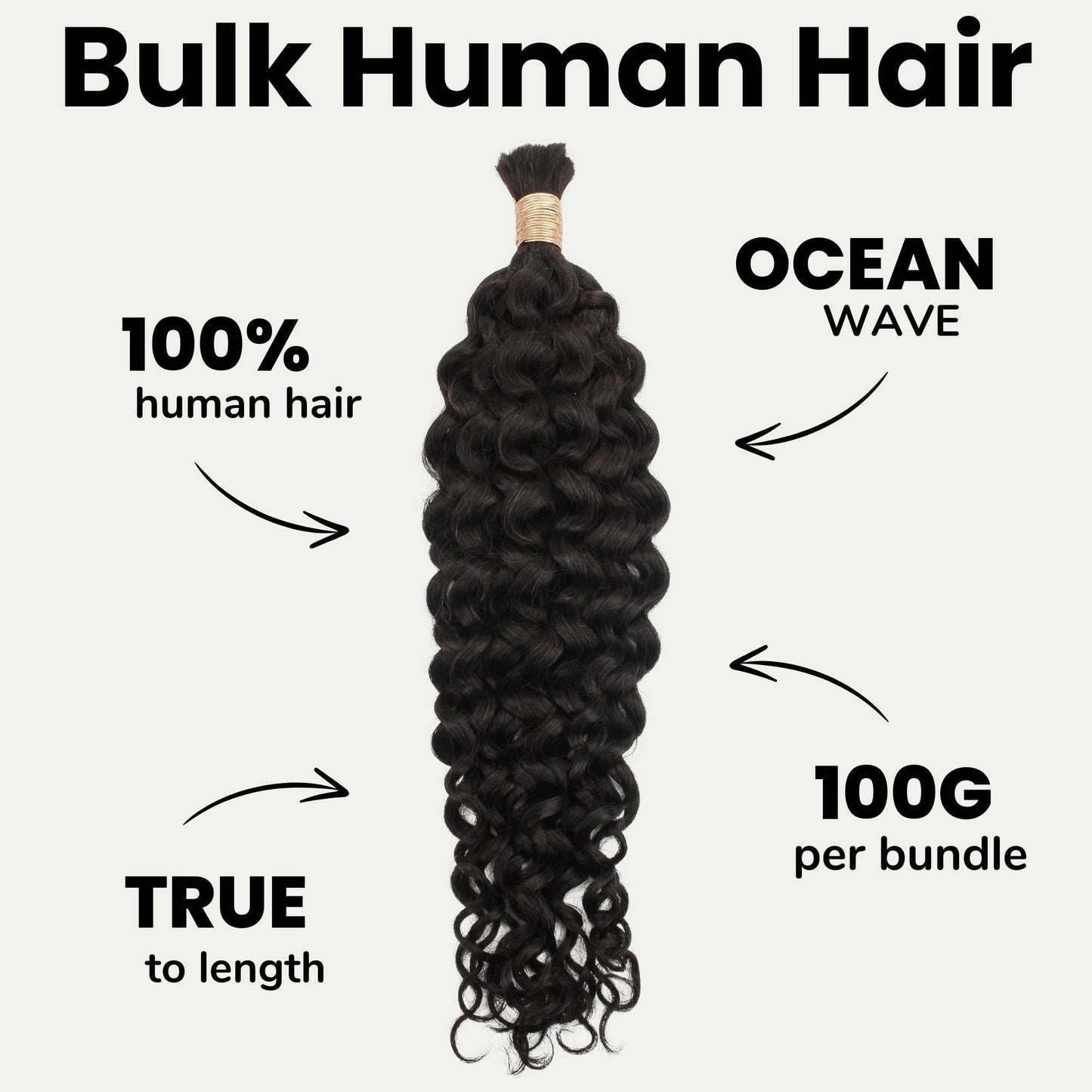 Ocean Wave Bulk 100% Human Braiding Hair