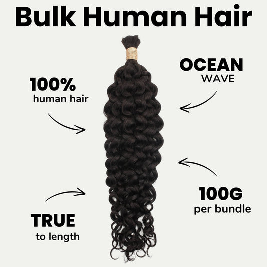 Ocean Wave Bulk 100% Human Braiding Hair