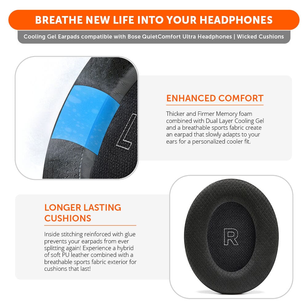 Bose QuietComfort Ultra Gen 1 & Gen 2 Cooling Gel Earpads - WC FreeZe QC Ultra - NurturePathWellness