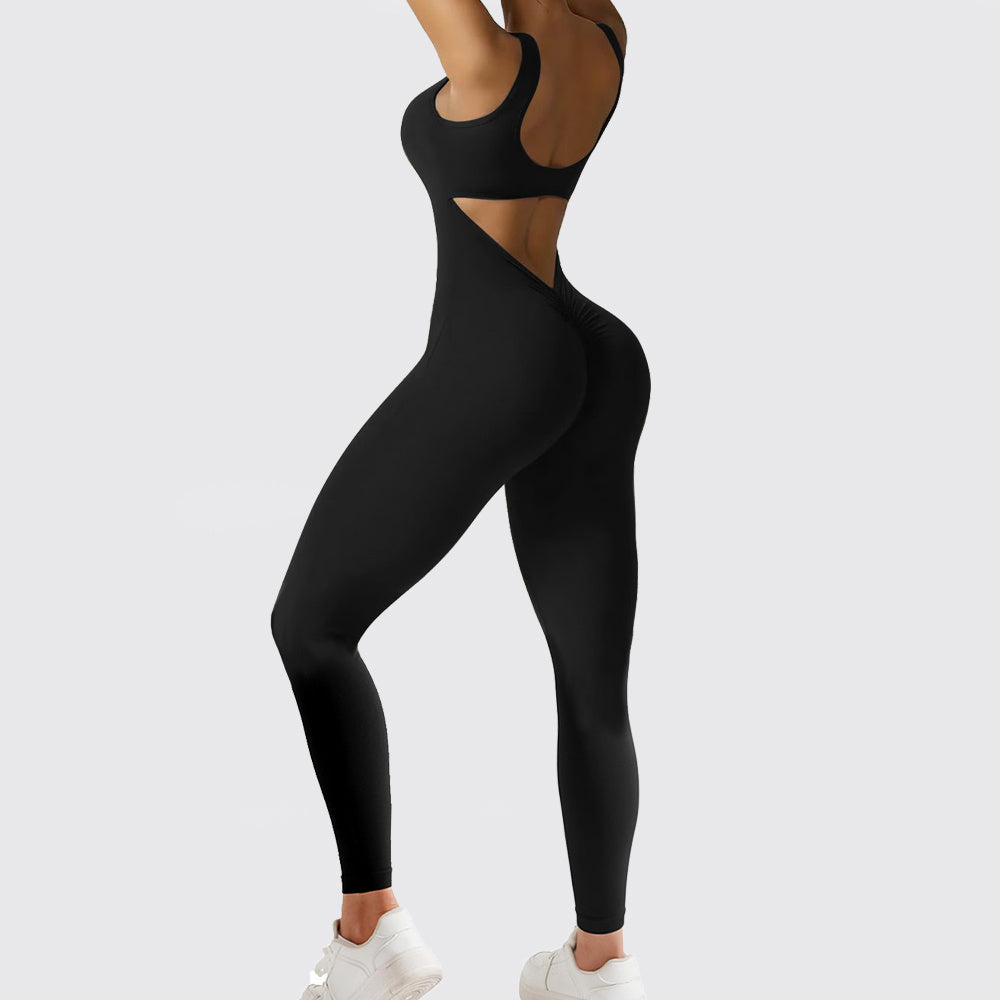 Women Sleeveless Flare Jumpsuits Fitness Yoga Long Pants - NurturePathWellness