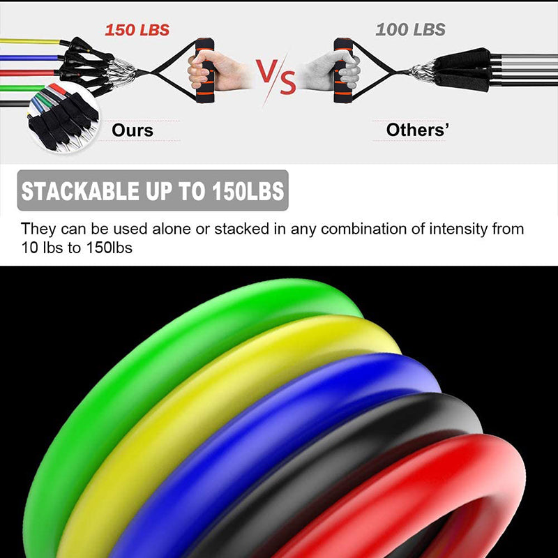 11Pcs Resistances Band Set Fitness Equipment - NurturePathWellness