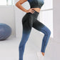 Women's Gradient Tie-Dye Seamless Yoga Set - Two-Piece Athletic Wear - NurturePathWellness