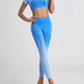 Women's Gradient Tie-Dye Seamless Yoga Set - Two-Piece Athletic Wear - NurturePathWellness