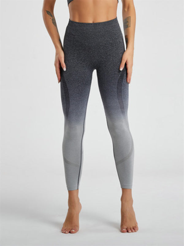 Women's Gradient Tie-Dye Seamless Yoga Set - Two-Piece Athletic Wear - NurturePathWellness
