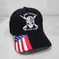 One Nation Under God Skull Custom Embroidered Hat w/ Flag Bill