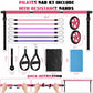 Olodeer Pilates Bar Kit with Resistance Bands & Ab Roller Pink Full Body