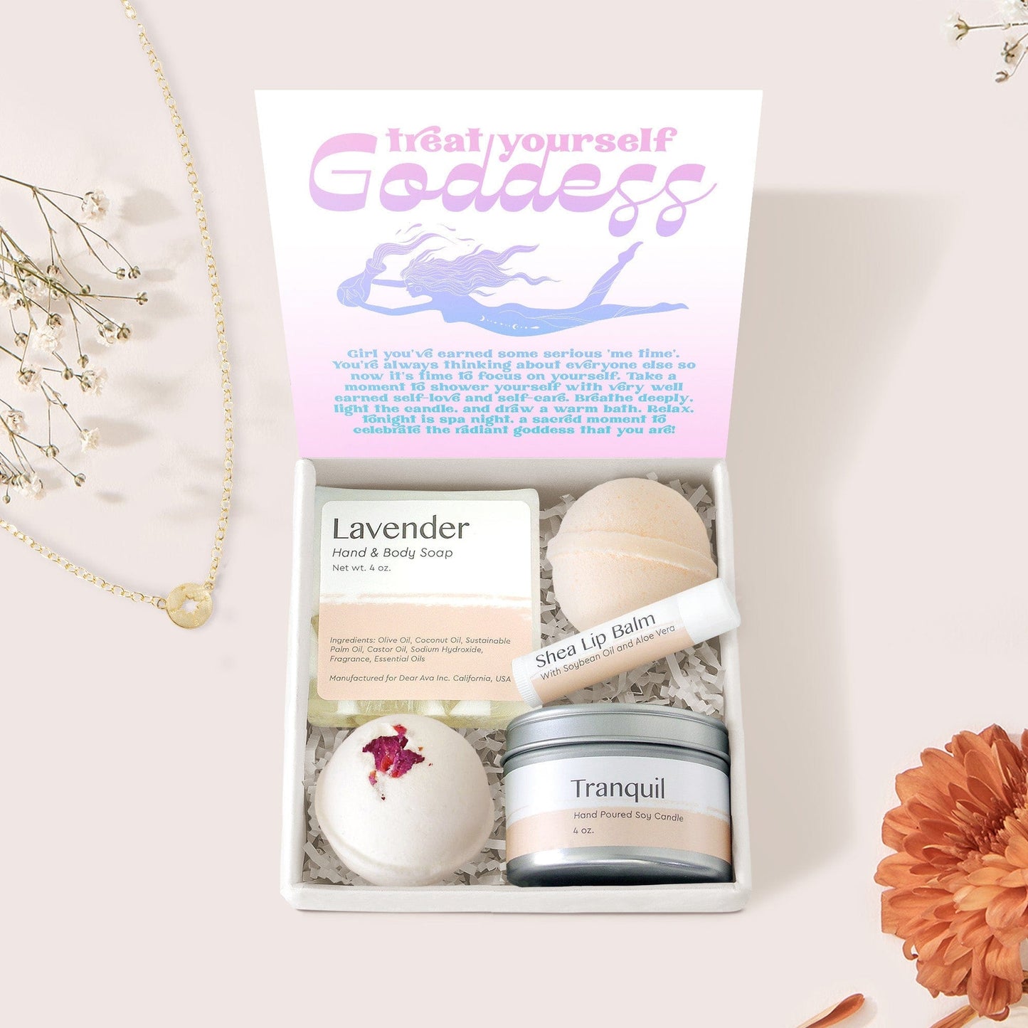 Self Care Compass Necklace Gift Box Set